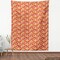 Ambesonne Floral Fabric by the Yard, Art Nouveau Style Poppy Flowers Retro Spring Summer Garden Foliage Petals, Decorative Fabric for Upholstery and Home Accents, 1 Yard, Orange and Ivory